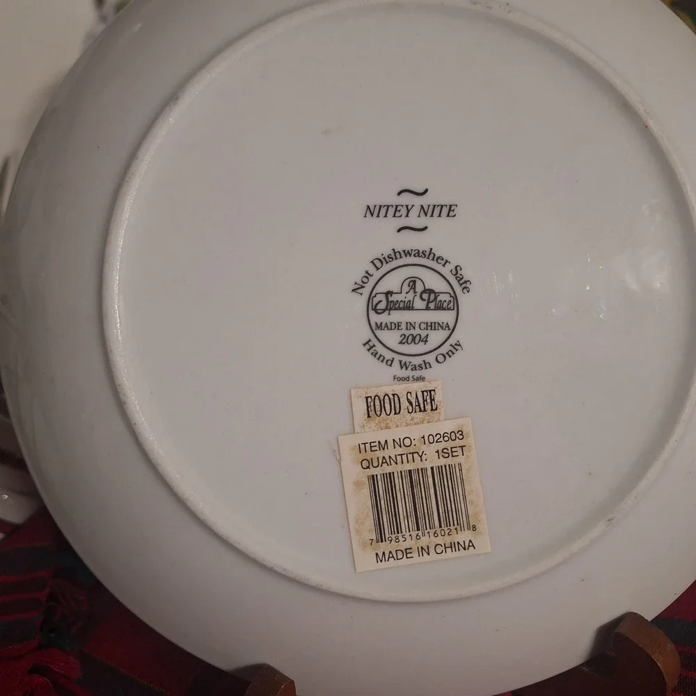 A Special Place Nitey Nite Collector Plate 2004 Toddler Puppy 102603 Blue White